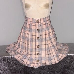 American Eagle Outfitters Pink and Gray A-Line Skirt